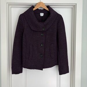 Transit Par Such Italian Virgin Wool Jacket Size L Plum Purple